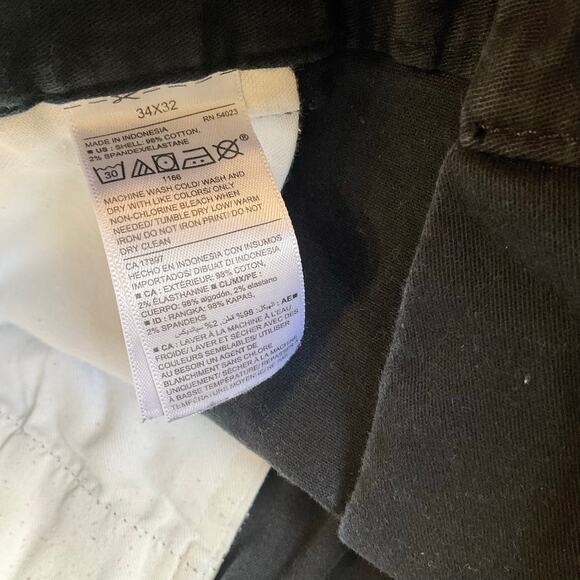 Old Navy Men Khaki Pants size 34x32 Black Mid Rise Straight Leg - Picture 10 of 11